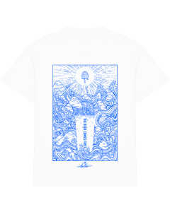 Rivers + Hills: Blue on White T-shirt