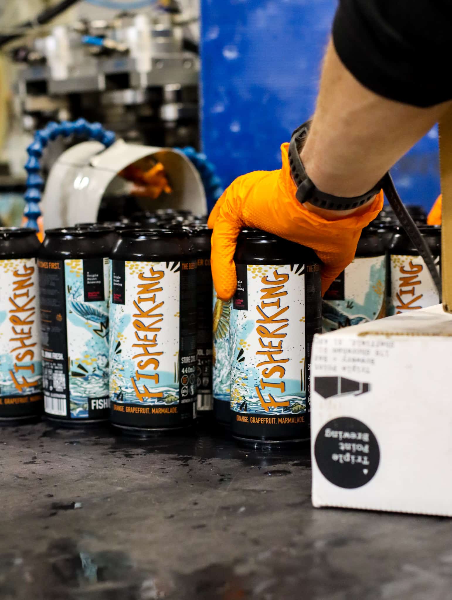 Fisherking pale ale being packed